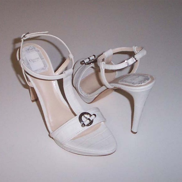 NEW DIOR croc print T-strap platform sandal 37.5 - Picture 3 of 5